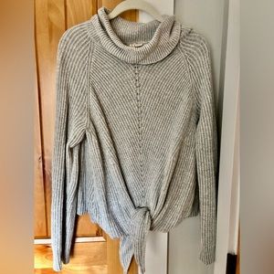 Moth Anthropologie cashmere blend turtleneck tie front sweater
